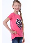 T-shirt with mirror petals amaranth NDZ8292 - Online store - Boutique